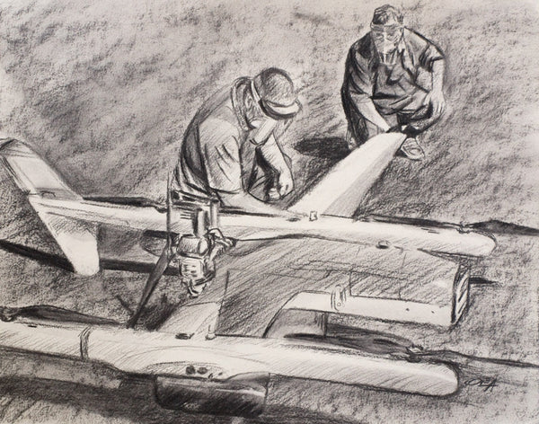 Artist Signed Prints - HQ-90 drawing with Charcoal