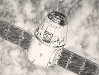 Starlink Satellite Drawing with Charcoal